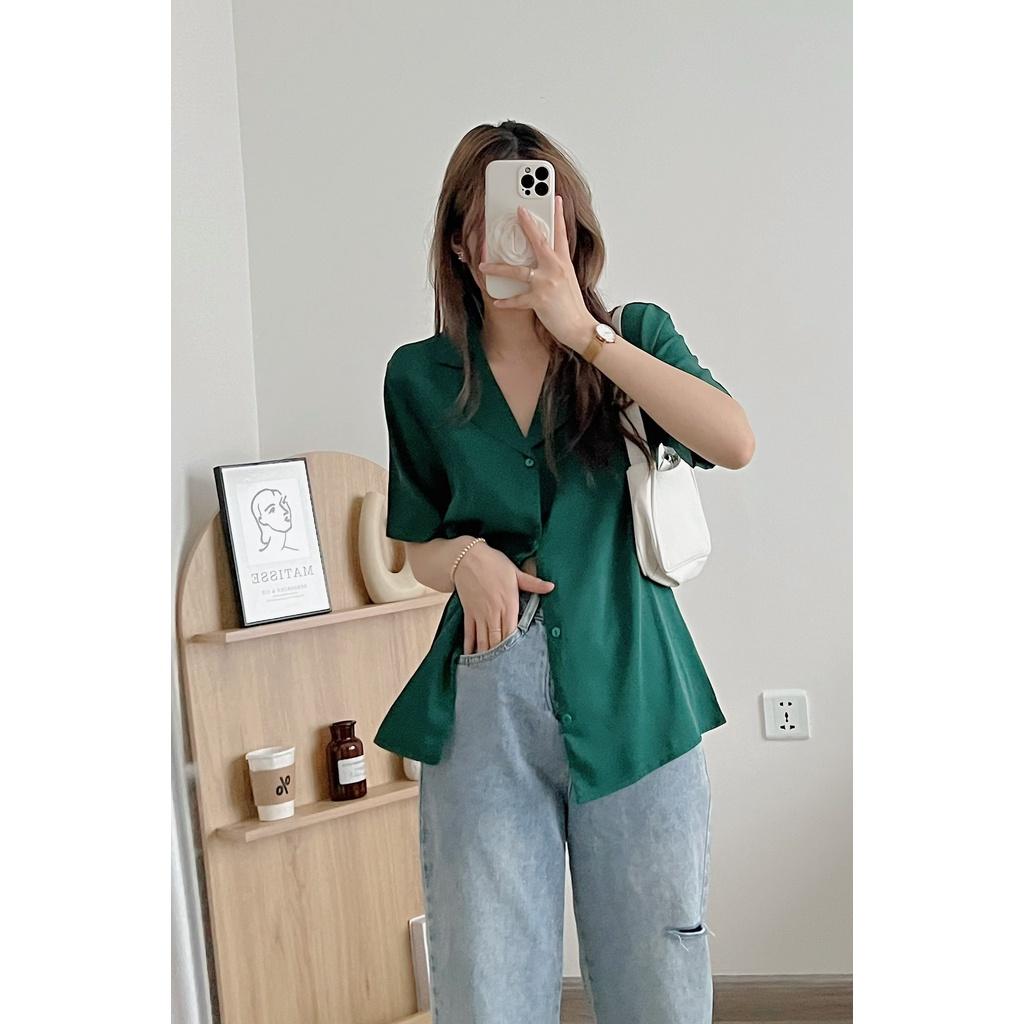 ÁO SƠ MI CỔ VEST BASIC SIÊU XINH LỤA HÀN