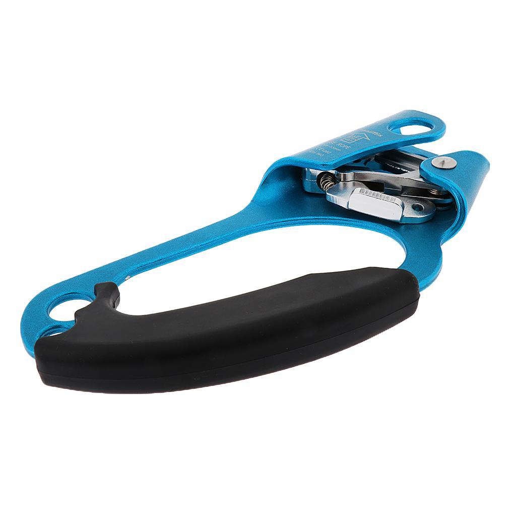 Rock Climbing Arborist Right Handed Ascender 8-13mm Rope Clamp Riser Gear Equipment + Chalk Bag