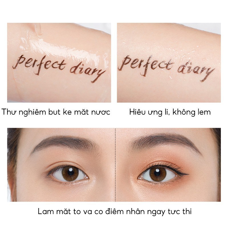 Bút kẻ mắt PERFECT DIARY dạng lỏng chống thấm nước lâu trôi nhanh khô dễ sử dụng không bị nhòe lem 0.5ml