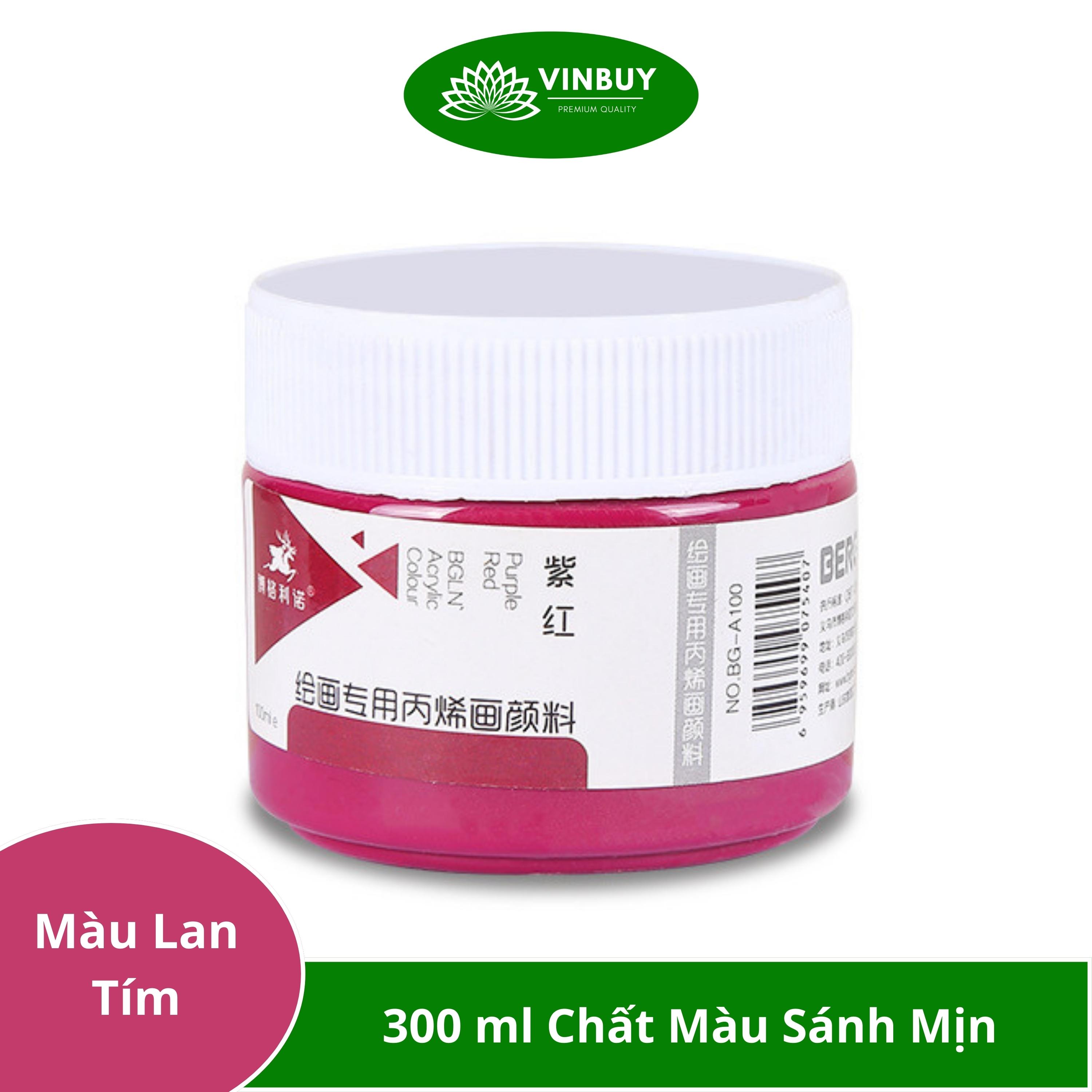 Màu Acrylic 300ml cao cấp dạng hũ Vinbuy - Tô đất sét, đất nặn tự khô, vẽ vải, giày, tranh tường, đa chất liệu, tươi sáng, nhanh khô - Nhiều màu sắc