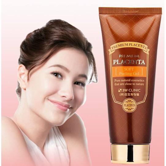 Tẩy tế bào chết 3w clinic premium placenta soft peeling gel 180ml