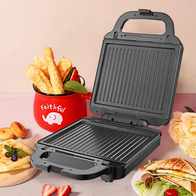 Máy kẹp bánh mì sandwich 2 IN 1 SOKANY SK-08062 công suất lớn 1400W 2 khay to nướng bánh mì vàng giòn - HÀNG CHÍNH HÃNG - DELIYA