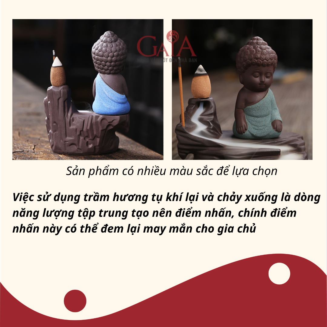 Đế đốt nhang xông trầm tượng Như Lai tạo dòng khói đẹp mắt