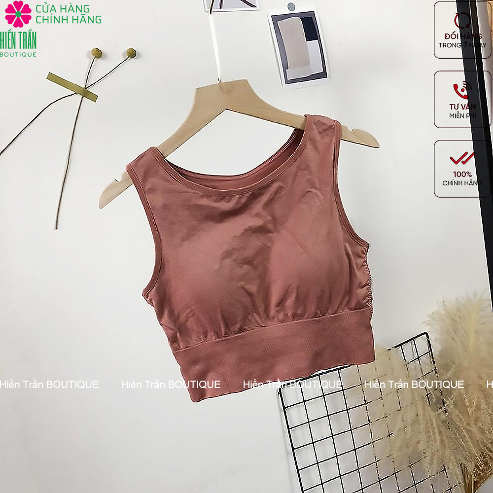 Áo bra học sinh, áo croptop Hiền Trần BOUTIQUE sát nách ba lỗ thun không tay kiểu ôm body tank top vải cotton co giãn tốt