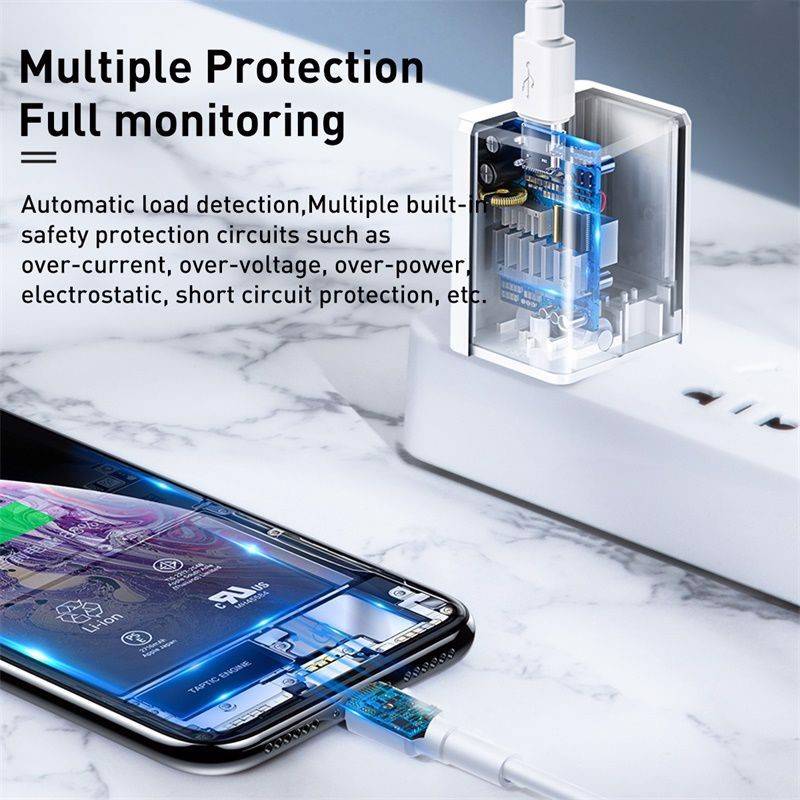 Trắng - Cóc củ sạc nhanh 18W PD 3.0 Type-C hiệu Baseus QC Traveler PPS cho Smartphone /Tablet / Macbook Samsung iPhone iPad Xiaomi Huawei Oppo Nokia Sony - Hàng nhập khẩu