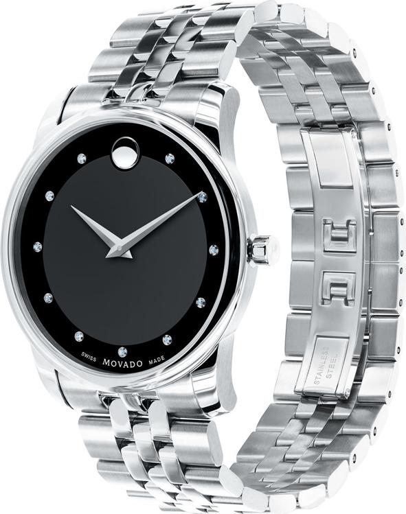 Đồng Hồ Nam Dây Kim Loại Movado 0606878 (40mm) - Mặt Đen