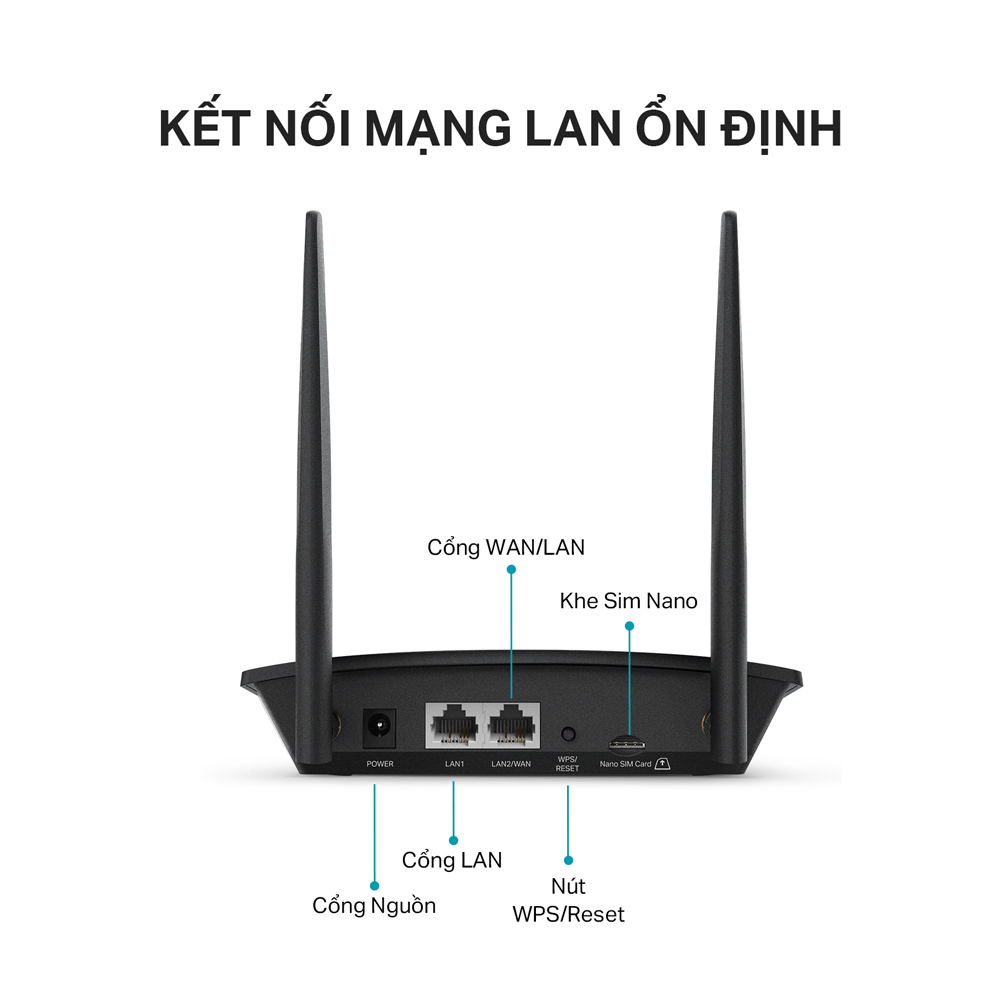 Tp-Link MR100 | Router Wi-Fi 4G LTE Chuẩn N Tốc Độ 300 Mbps | Hàng Chính Hãng