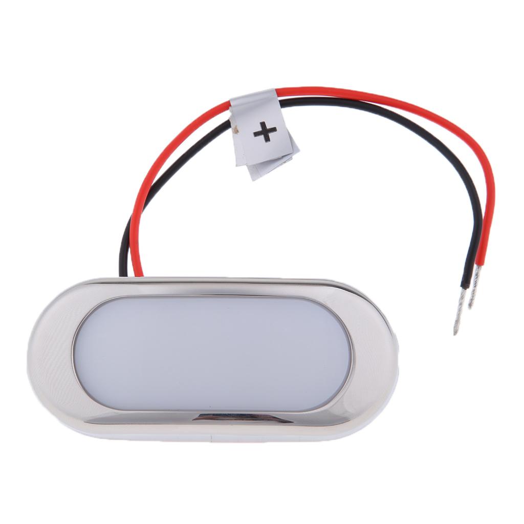 24V Marine Boat LED Oblong Oval Surface Mount Courtesy Light - Blue