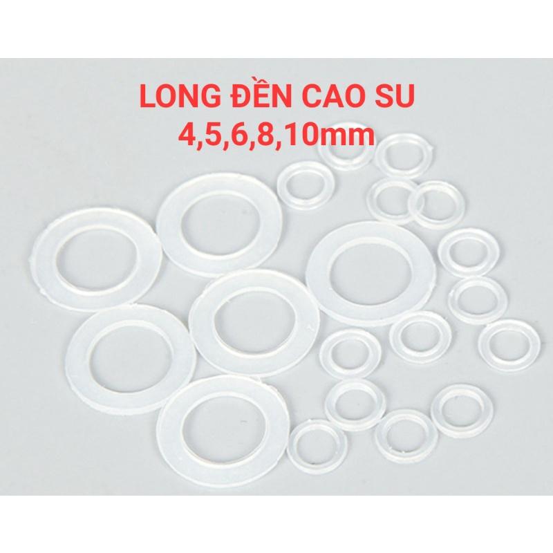 Long đền cao su dùng cho khoen ore mắt cáo Size 4mm,5mm,6mm,8mm,10mm Túi 100 cái Màu trắng trong suốt Phụ liệu may mặc