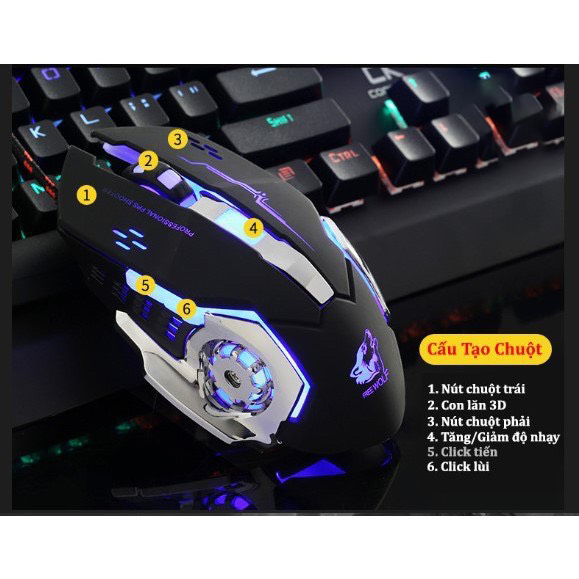 ZIYOU LANG V5 Chuột Gaming Có Dây LED 7 màu cực đẹp chuyên game, dây siêu bền, chỉnh được DPI - Hàng Chính Hãng