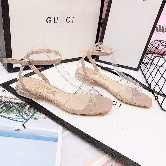 Giày sandal tiểu thư phong cách hàn phối màu độc đáo(ảnh thật phía sau