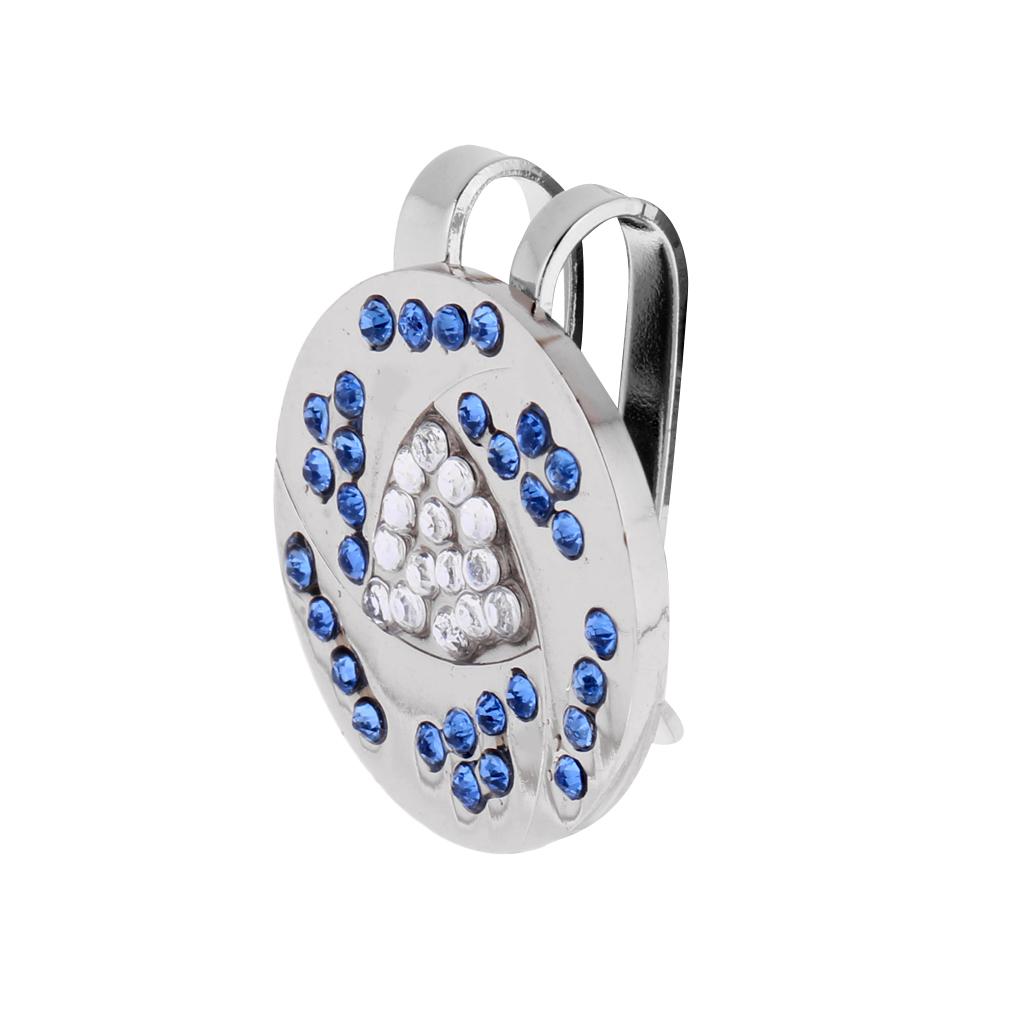 Zinc Alloy Bling Rhinestone Golf Hat / Cap / Visor Clip and Magnetic Ball Marker Golf Accessories