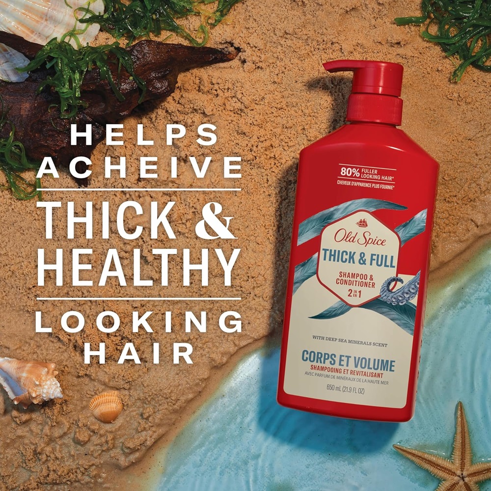 Dầu Gội &amp; Xả Cho Nam Old Spice Thick &amp; Full 2n1 Shampoo &amp; Conditioner 650ml