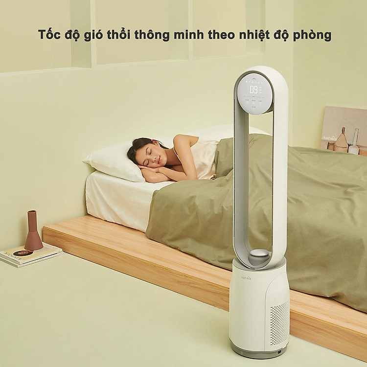 Quạt Không Cánh Xiaomi Keheal A4 Pro Tiếng Việt Kiêm Lọc Không Khí Cấp 12 Cấp Độ Gió Độ Ồn Thấp Tạo Lọc Khử Khuẩn Ion - Hàng Chính Hãng