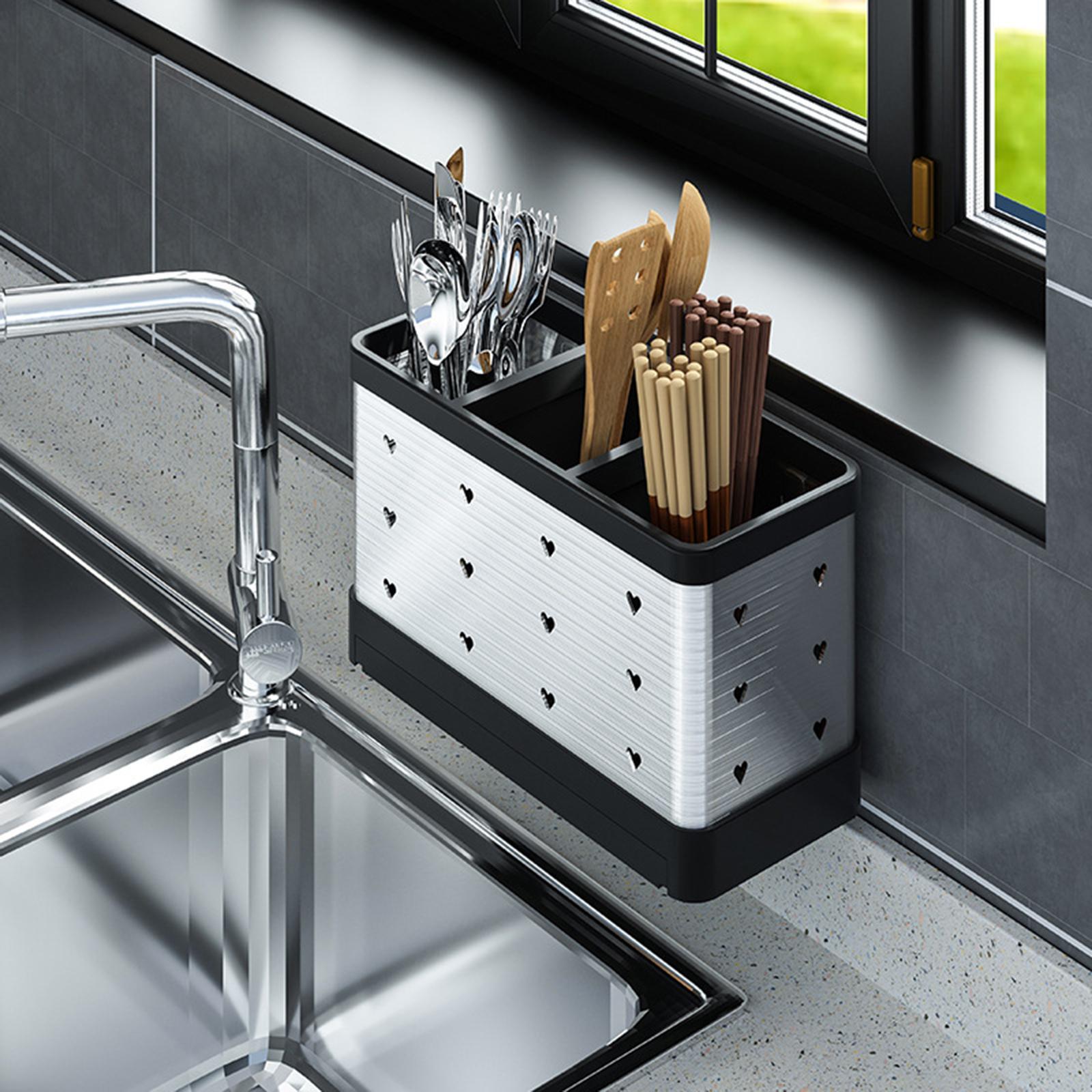 Cutlery Storage Rack No Punching Chopstick Spoon Fork Cutlery Storage for Countertop