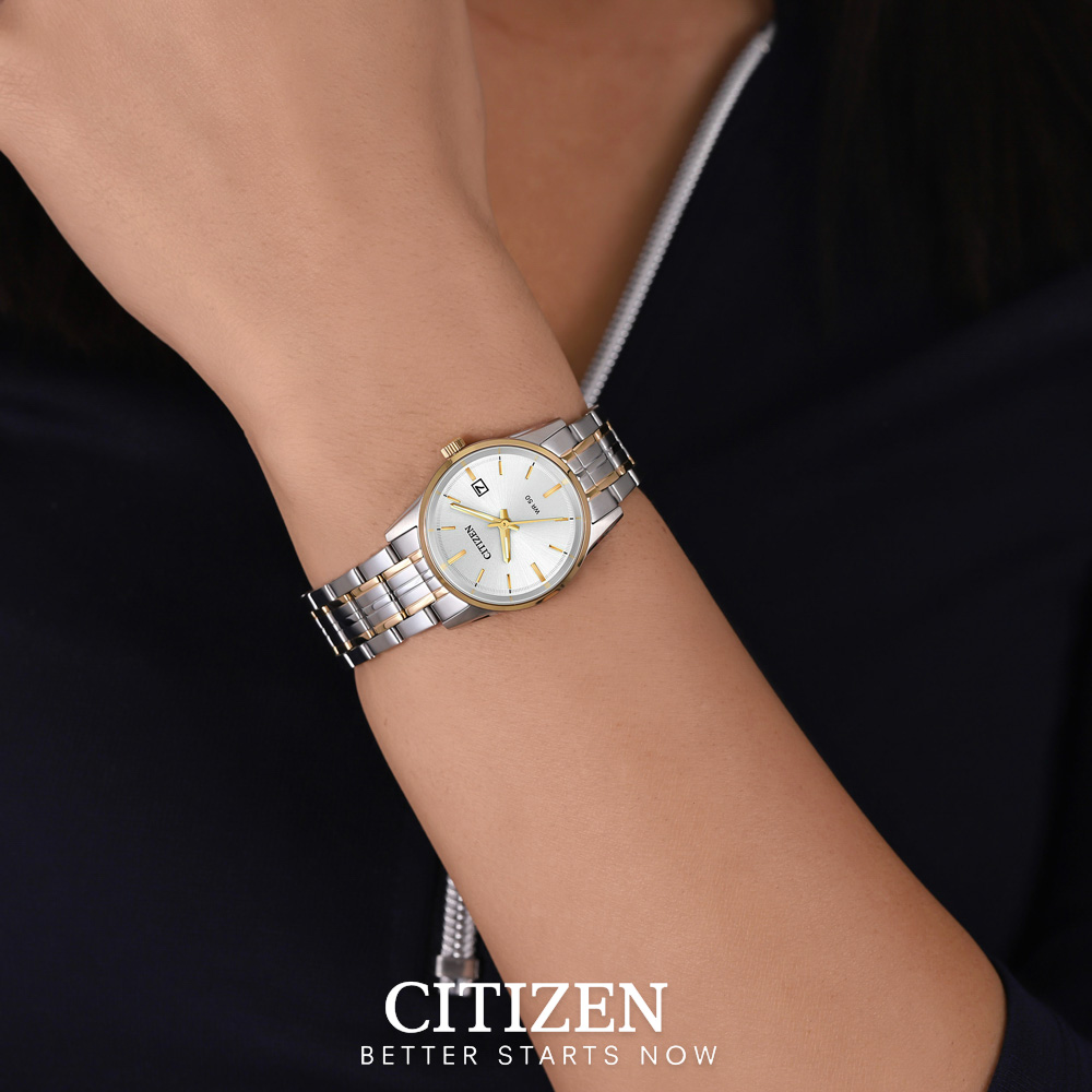 Đồng Hồ Nữ Citizen Dây Thép Không Gỉ EU6004-56A - Mặt Trắng