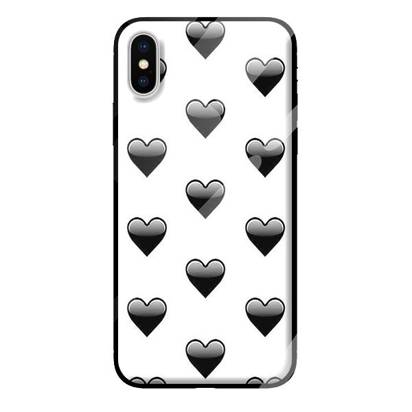 Ốp kính cường lực cho iPhone XS mẫu nền trái tim 11 - Hàng chính hãng