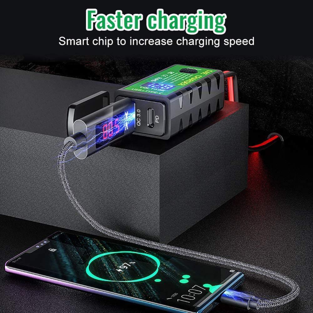 Bộ sạc xe máy M.2 3.1a/4.8a SAE đến USB Type-C Voltmeter Bật/Tắt Công tắc bộ sạc nhanh