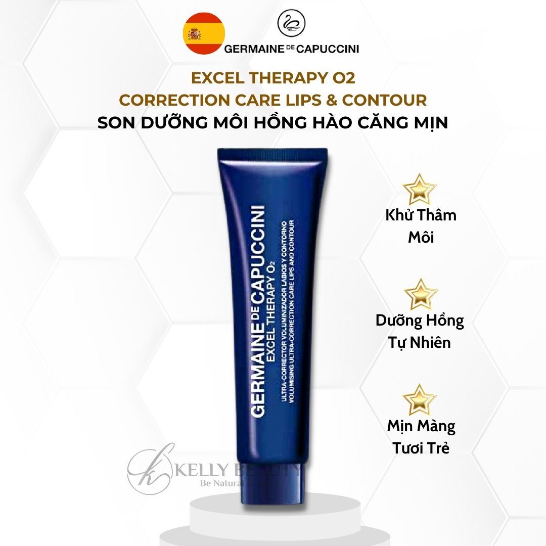 Son Dưỡng Hồng Môi Germaine ET O2 Correction Care Lips Contour - Đào Thải Chì, Dưỡng Ẩm; Giữ Màu Phun Xăm - Kelly Beauty