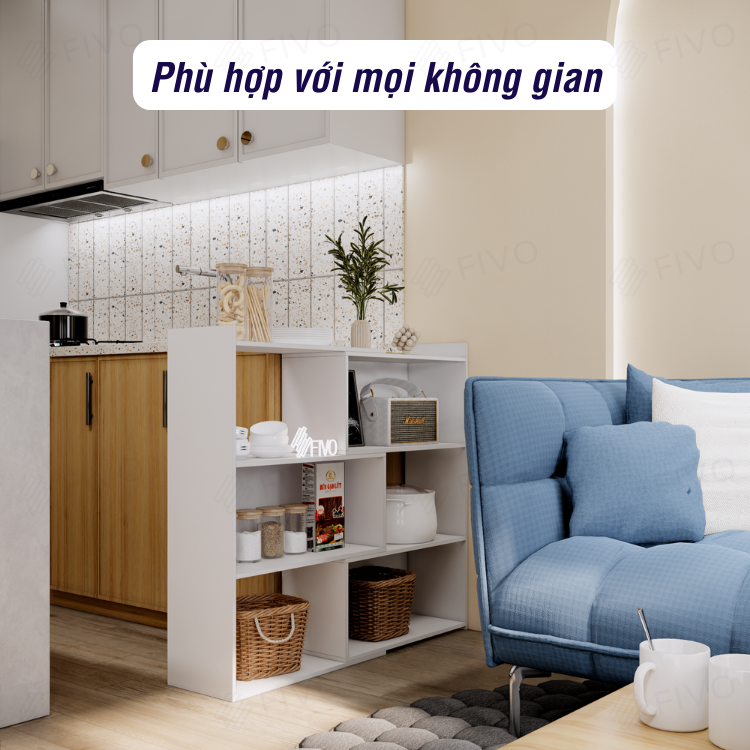 Kệ Gỗ Trang Trí Để Sàn FIVO FB71, Thiết Kế Thông Minh Có Thể Đóng Mở Tùy Thích, Phù Hợp Với Mọi Không Gian, Dễ Dàng Lắp Ráp - 3 Tầng