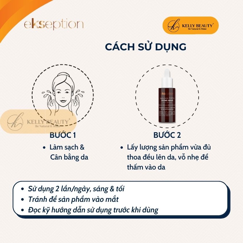 ekseption Hyaluronic ZnPCA mixlab serum - Tinh Chất Kiềm Dầu, Chống Viêm; Giảm Mụn Trứng Cá - Kelly Beauty