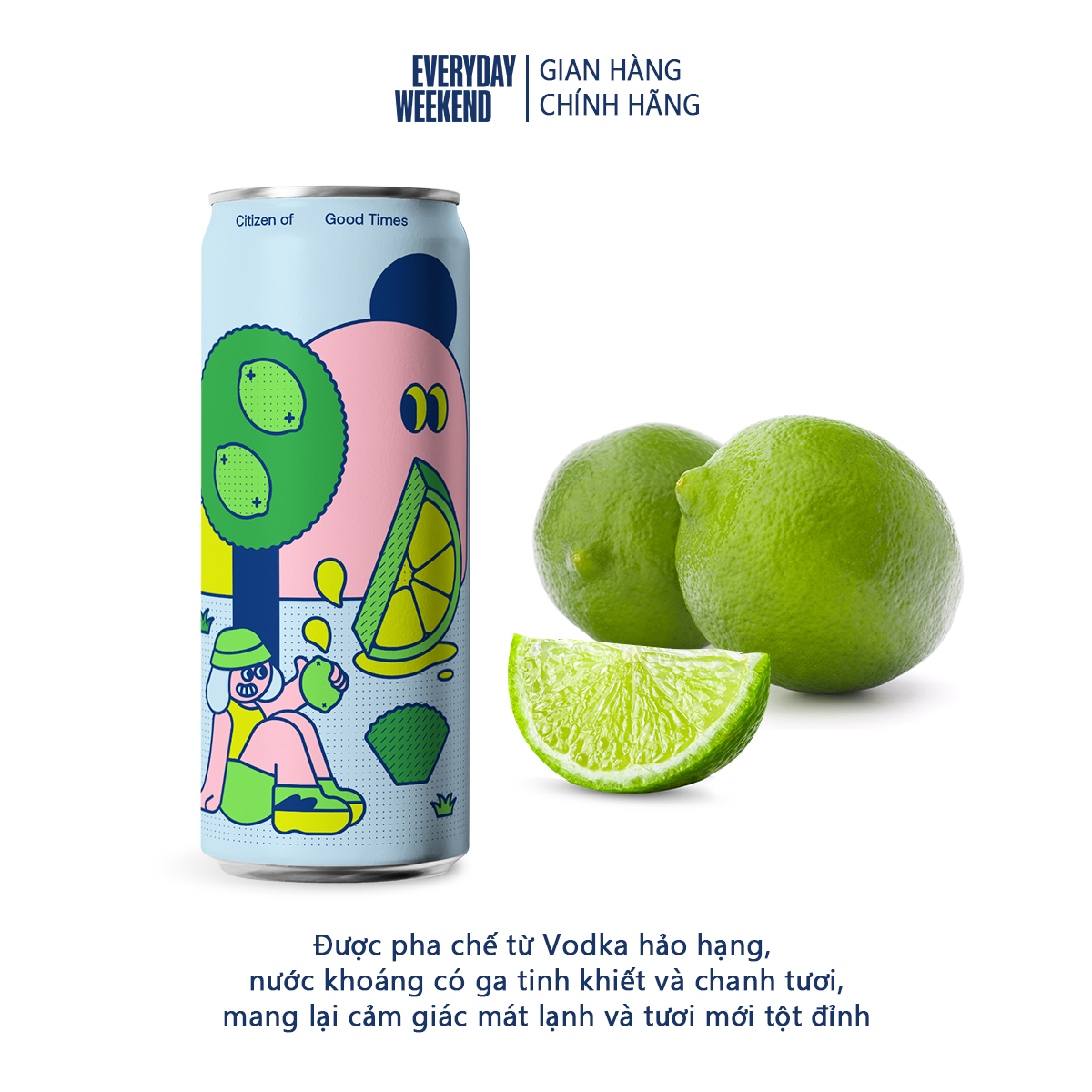 Combo 2 Thùng 4 lon Everyday Weekend Cocktail vị Soda Chanh (8 lon x 330ml/lon)