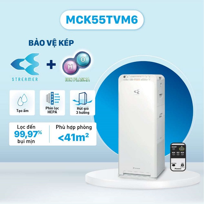 Máy lọc không khí tạo ẩm Daikin (MCK55TVM6) - Hàng Chính Hãng