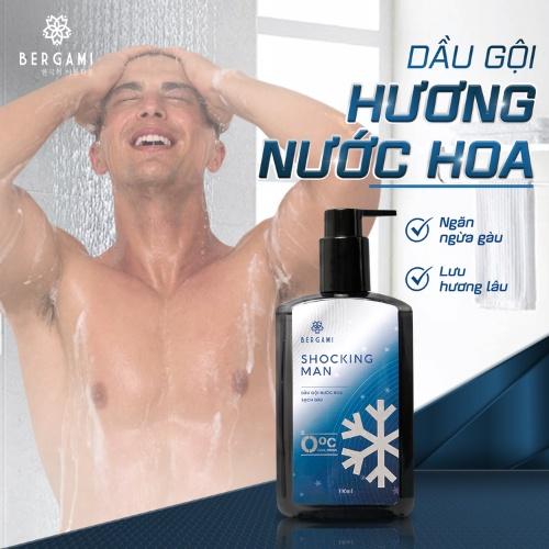 Dầu gội nam Bergami hương nước hoa Shocking Man - Hương nước hoa nam tính - Lịch lãm - Sạch gàu vượt trội