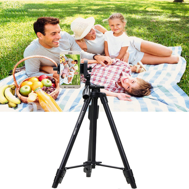 Tripod - Chân đế điện thoại, chân đế máy ảnh Yunteng VCT 5208 kiêm giá đỡ có remote Bluetooth điều khiển chụp từ xa