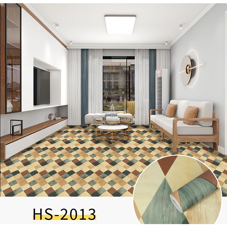 Decal Giấy Dán Nền Sàn Nhà Trang Trí Nhà Cửa PHONG CÁCH SẮC MÀU HS2013 Có Keo Sẵn Khổ 60cm, GIÁ BÁN 1 MÉT DÀI