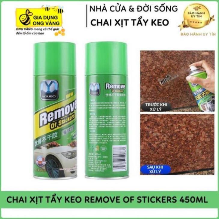 Chai Xịt Tẩy Keo, Nhưa Đường, Băng Dính, Vết Bám Khó Rửa Trên Xe Máy, Ô Tô Remove of sticker 450ml