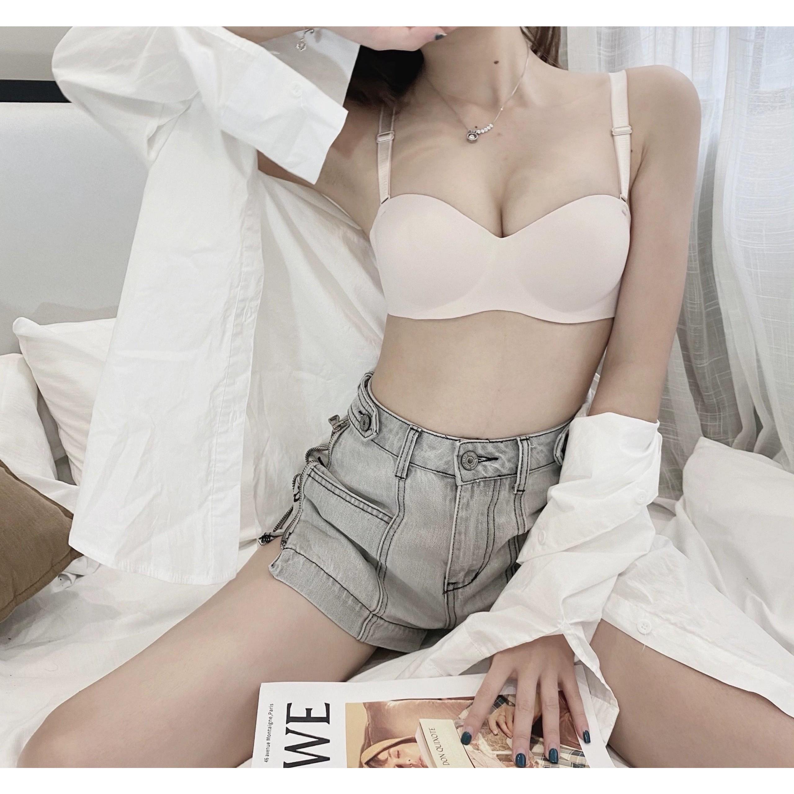 Áo Lót Nữ Đúc Su THÔNG HƠI Không Gọng Mút Dày 2cm NÂNG ĐẨY NGỰC, MÚT BÀN TAY, Áo Bra Đúc Su Mềm Mịn - Voan Đen - Đen