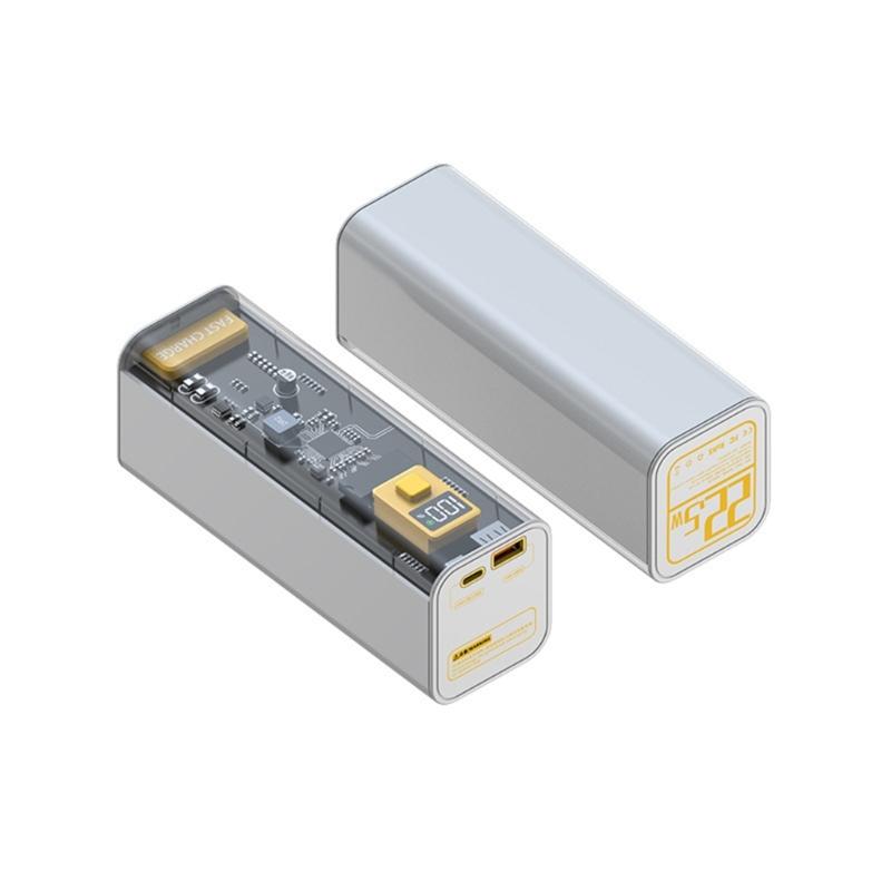 8 cái 21700 PD 22.5W Pin Power Bank Sạc pin polymer nhanh Màu LCD: Đen