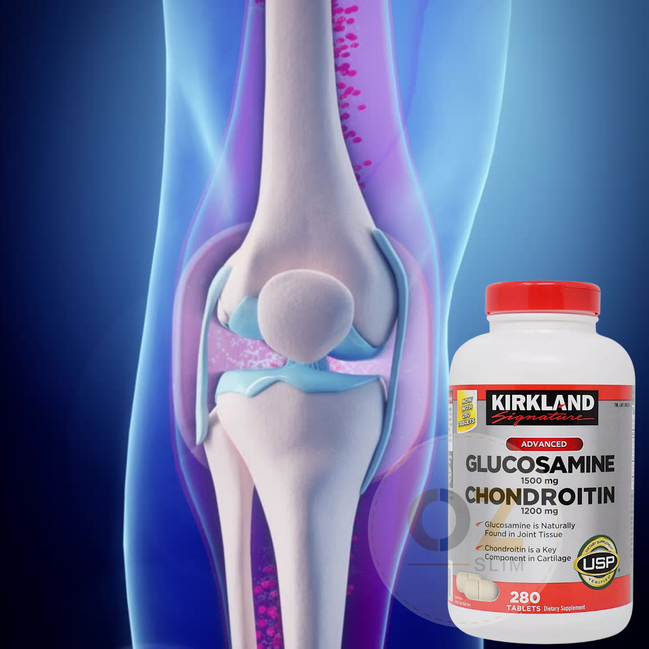Glucosamine 1500mg Chondroitin 1200mg Kirkland Signature Mỹ- Giảm các triệu chứng đau nhức xương khớp hiệu quả - OZ Slim Store