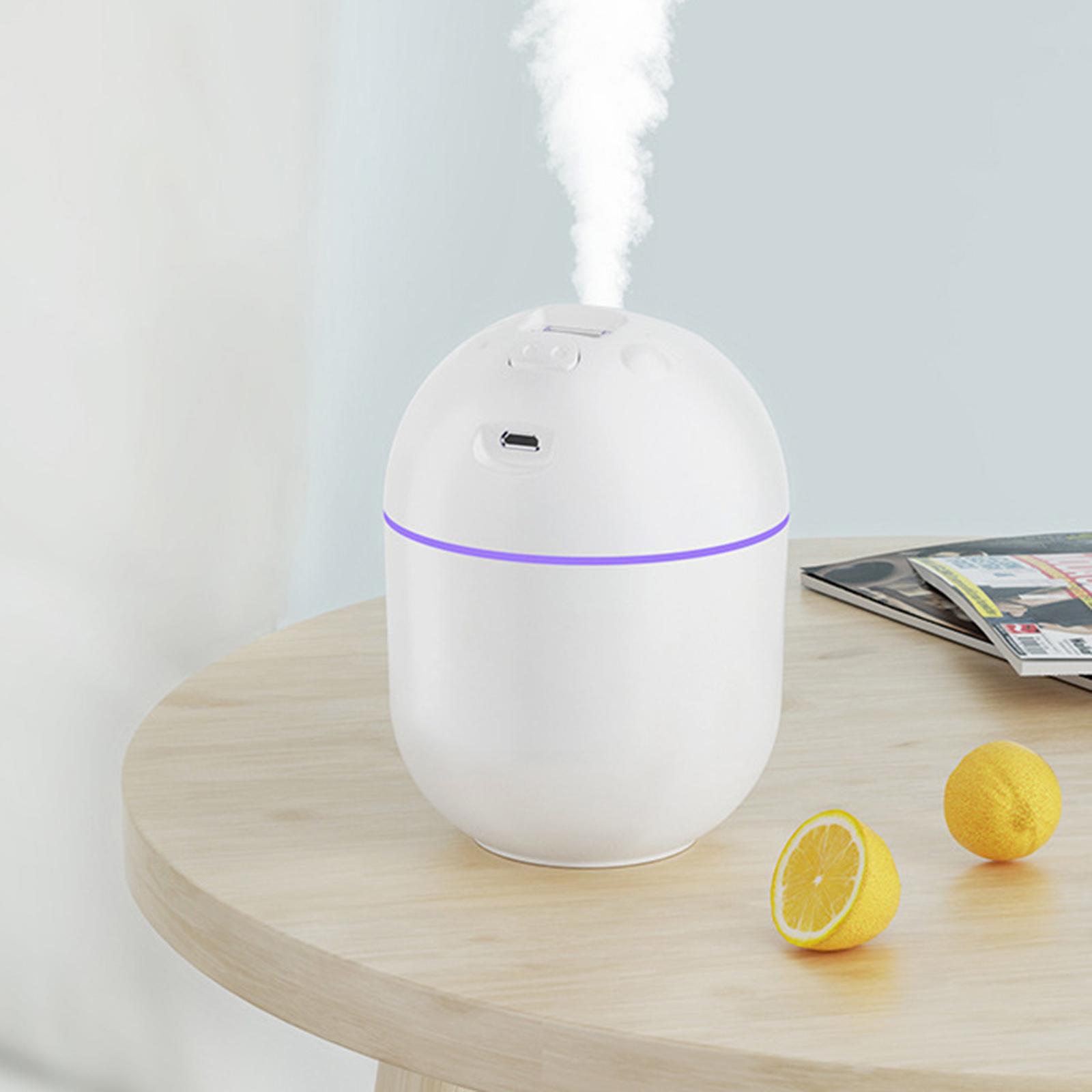 Portable Mini Humidifier, 250ml Mist Humidifier, USB Personal Desktop Humidifier for Bedroom Home Baby Room Car Office, Ultra-Quiet, Auto Shut-Off