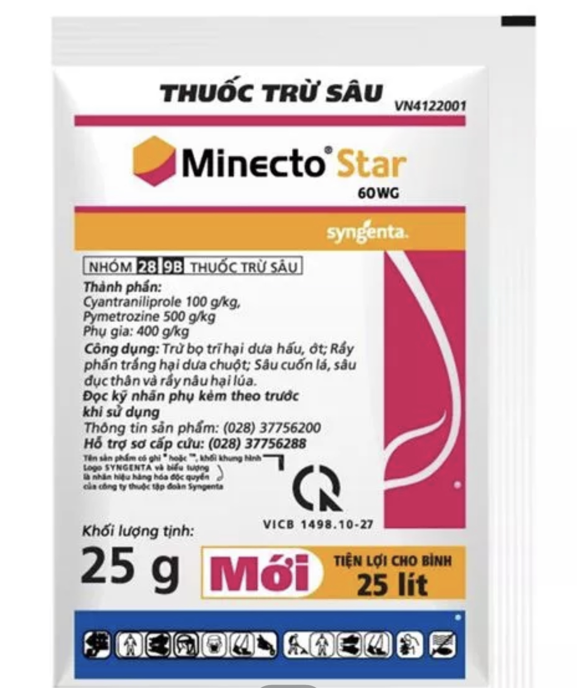 Thuốc trừ sâu trĩ rầy MINECTO star 60wg chuyên dùng cho hoa Hồng, hoa Mai, cây ăn trái