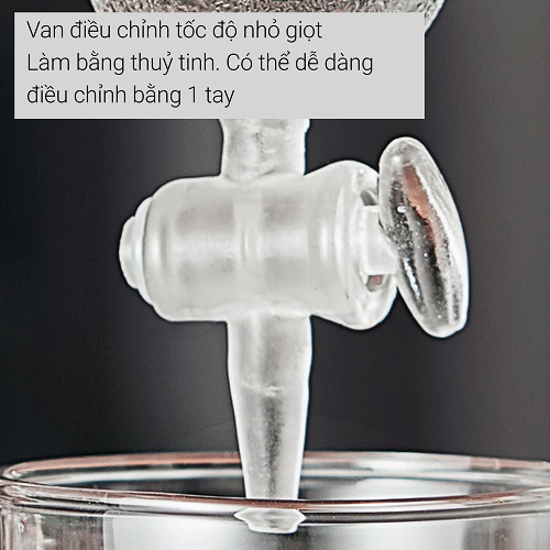 Tháp pha cà phê đá lạnh Cold drip 600ml khung gỗ CAFE DE KONA