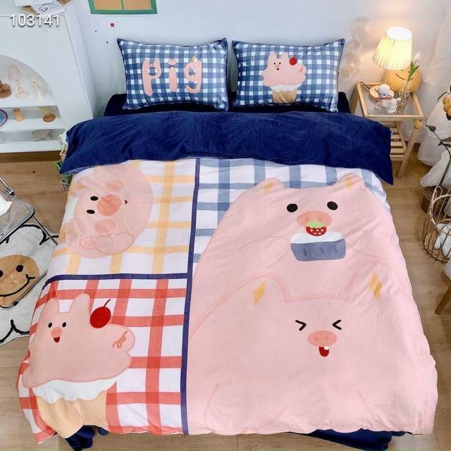 Set Nỉ Nhung CảToon 5D Hàng Nhập Khẩu Cao Cấp 4 Món Dành cho Bé Hình Ngộ Nghĩnh