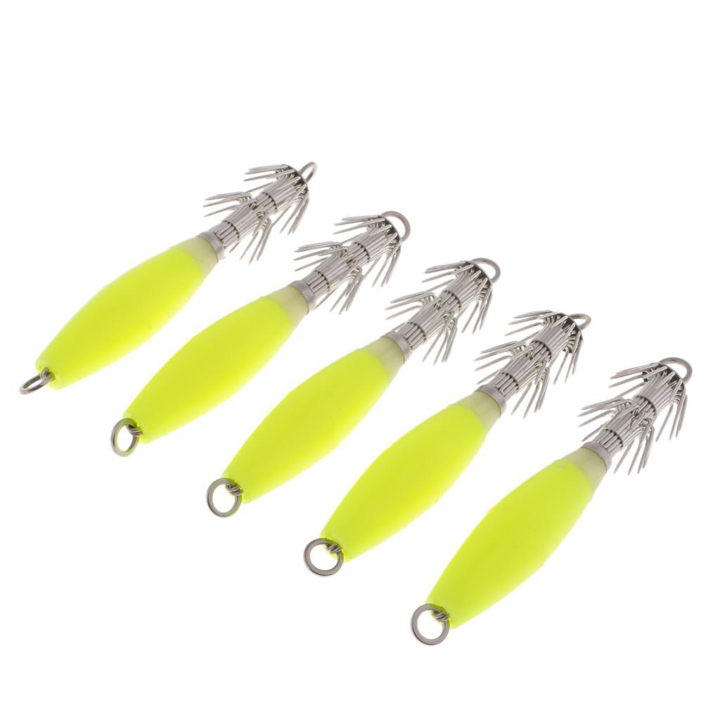 10pcs Squid Jig Hard Fishing Lure Saltwater Bass Jig Hooks Shrimp 10cm/3.9''