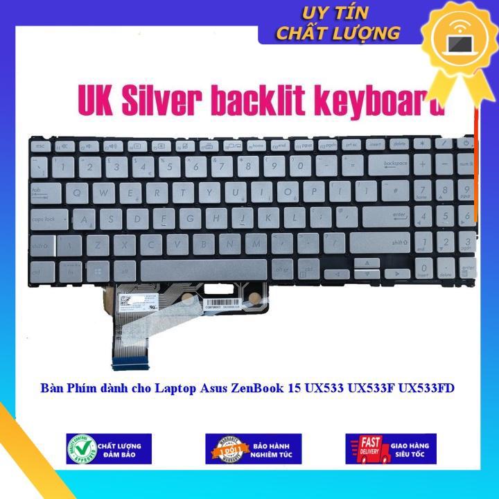Bàn Phím dùng cho Laptop Asus ZenBook 15 UX533 UX533F UX533FD - MÀU XANH - CÓ ĐÈN - Hàng Nhập Khẩu New Seal
