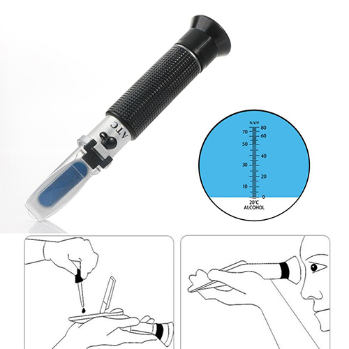 Máy Đo Nồng Độ Cồn Yieryi Hộp Bán Lẻ Khúc Xạ Kế ATC 0-80% V/V, dụng cụ đo nồng độ cồn trong dung dịch