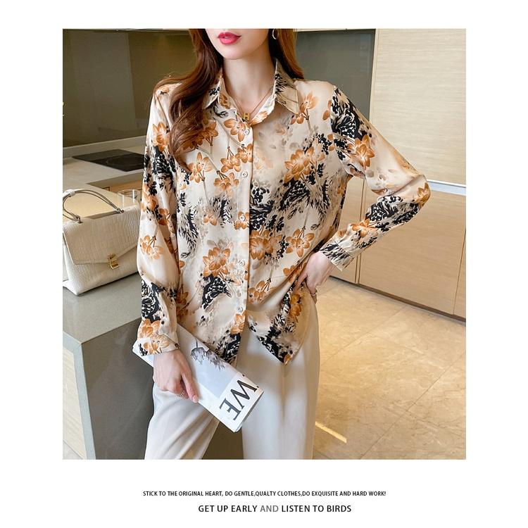 Sơ mi hoa dài tay phong cách cổ điển vintage