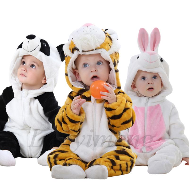 Trẻ Sơ Sinh Bé Gái Quần Áo Hoạt Hình Liền Quần Onesie Dép Nỉ Cho Bé Gấu Trúc Thỏ Trang Phục Động Vật Bé Sơ Sinh Rompers Jumpsuit Kigurumi