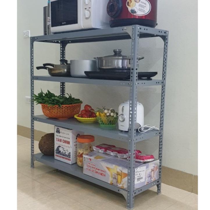 KỆ SẮT V LỖ 4 TẦNG RỘNG 30CM x DÀI 1M x CAO 1,2M,KỆ SẮT ĐA NĂNG DỄ DÀNG LẮP GHÉP