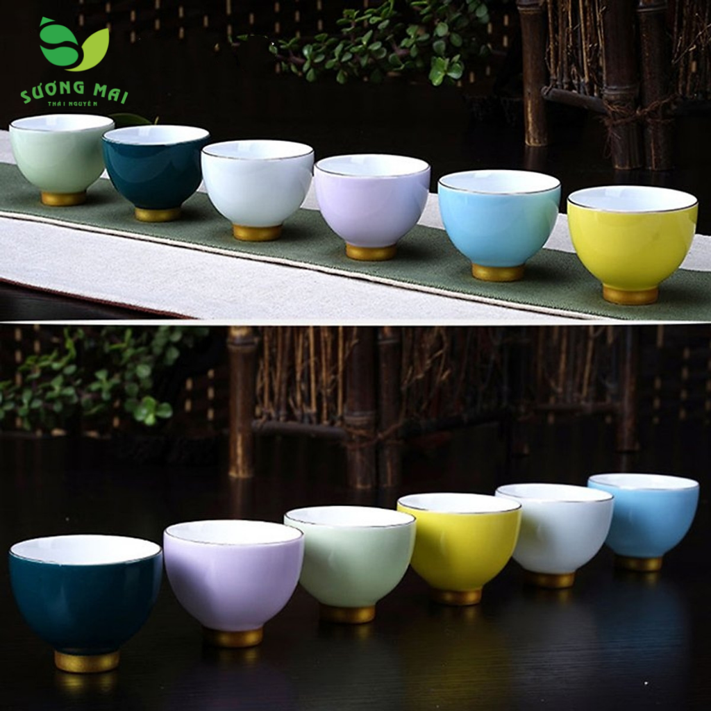 Chén uống trà men ngọc – màu xanh dương