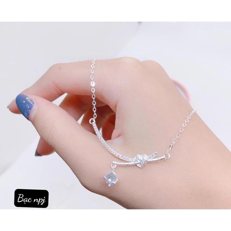 Dây chuyền liền mặt Trái Tim xinh xắn, Bạc Ta - Bạc Npj