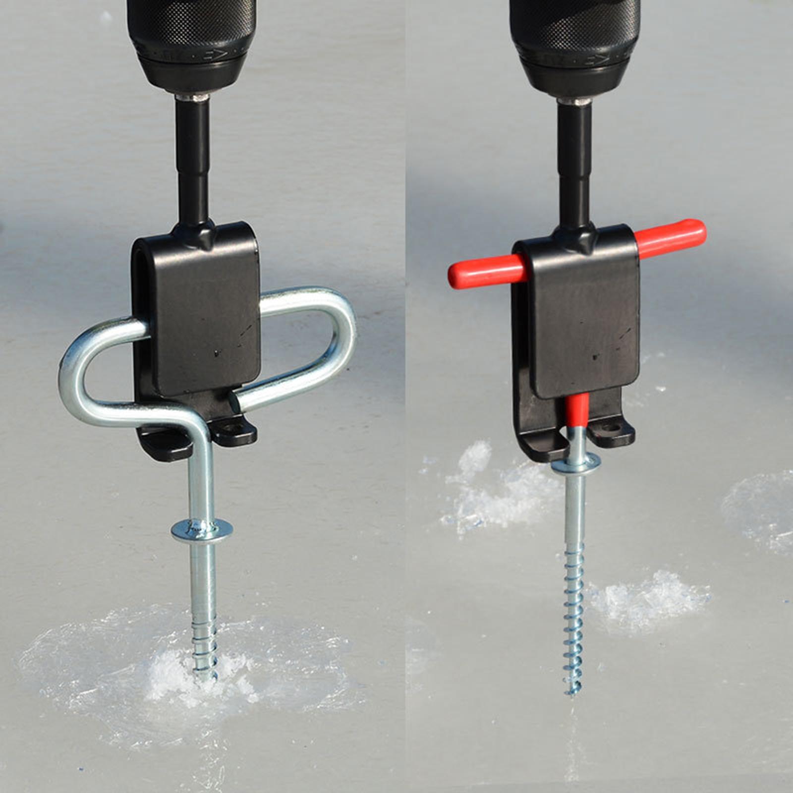 Ice Anchor Power Drill Adapter, Portable Shelter Tent Fixer Accessory for Nails Ice Fishing Anchors Fixation of Canopies