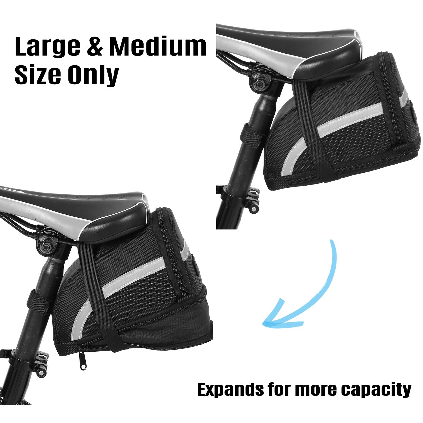 Túi yên xe đạp được làm bằng vải nylon chống thấm nước, có độ bền cao,dức chứa lớn, kích thước có thể mở rộng