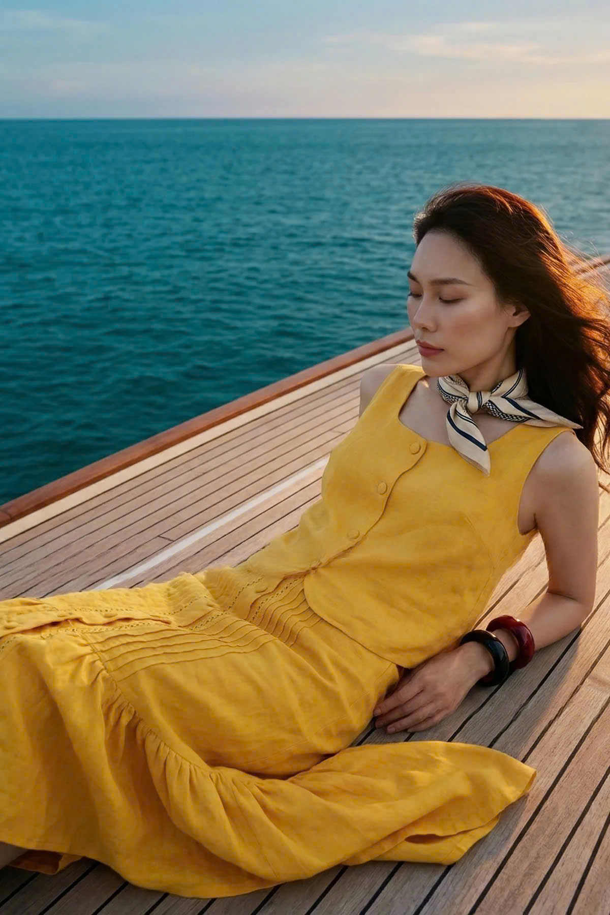 Áo Croptop Linen Vàng Tràng An TOP229 thời trang thiết kế Hity