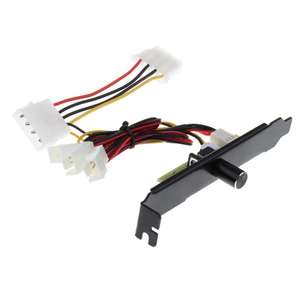 2 Pack 3 Channel 3pin PC Cooler Cooling Fan Speed Controller PCI Bracket 12V